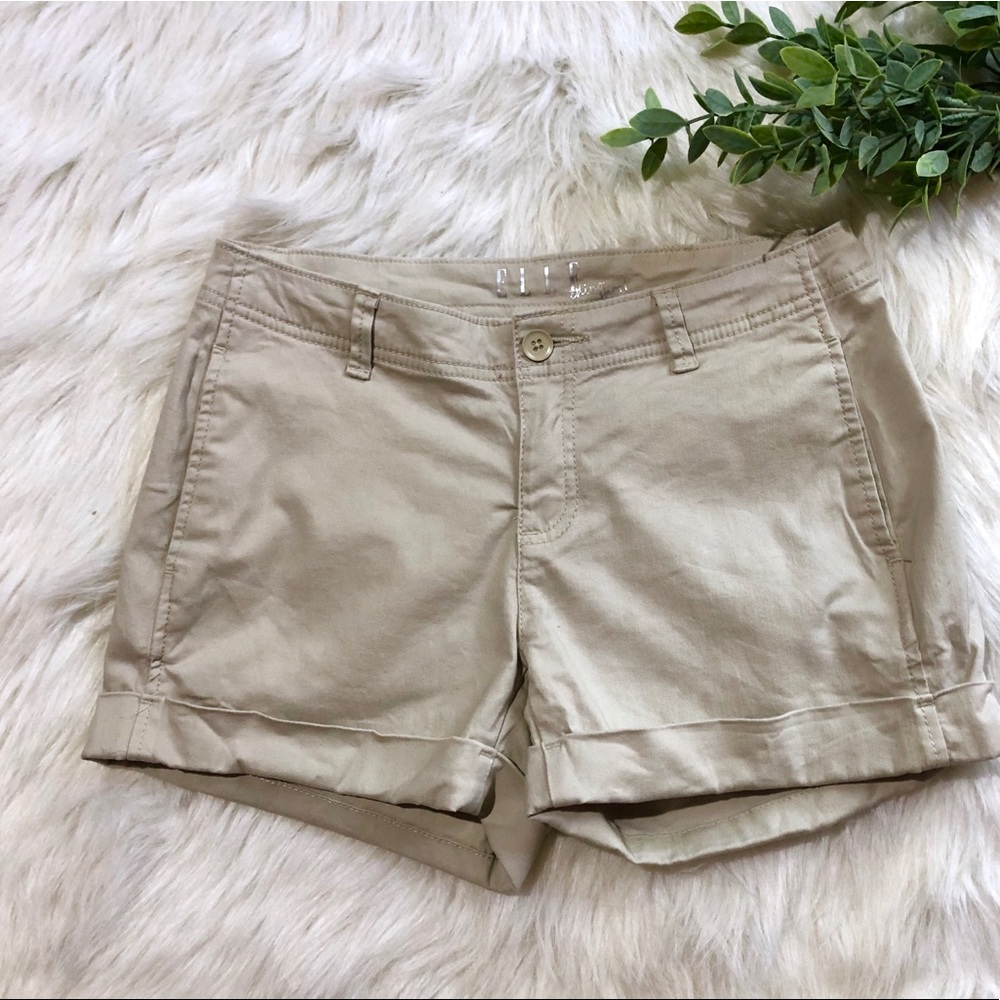 Elle Chino Khaki Shorts Size 2